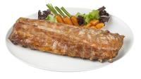 Costilla ribs entera de cerdo cocinada